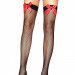 Чулки в сеточку с красным бантом Leg Avenue Fishnet Thigh Highs With Bow O/S