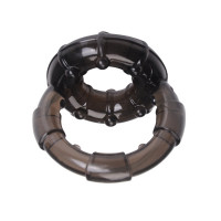 Ерекційне кільце Chisa GK Power Dual Enhancement Ring з рельєфною поверхнею, чорне