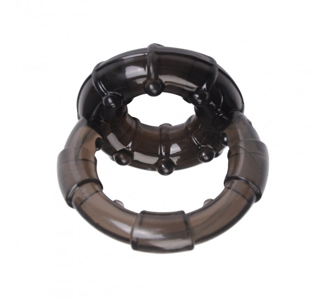 Ерекційне кільце Chisa GK Power Dual Enhancement Ring з рельєфною поверхнею, чорне