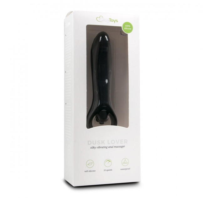 Анальный вибратор Easytoys, силиконовый, черный, 15.5х3 см