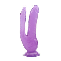 Фаллоимитатор двойной реалистичный Chisa Hi-Rubber, фиолетовый, 19.5 х 3.5 см/23 х 4.6 см
