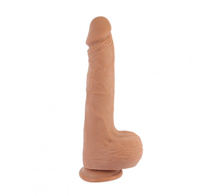Фаллоимитатор реалистичный с мошонкой Chisa T-skin ReaL Funky Dick на присоске, бежевый