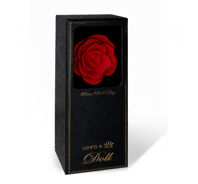 Кляп роза из силикона и итальянской кожи Rose Ball Gag UPKO
