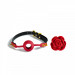 Кляп роза из силикона и итальянской кожи Rose Ball Gag UPKO