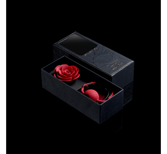Кляп роза из силикона и итальянской кожи Rose Ball Gag UPKO