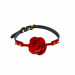 Кляп роза из силикона и итальянской кожи Rose Ball Gag UPKO
