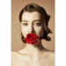 Кляп роза из силикона и итальянской кожи Rose Ball Gag UPKO