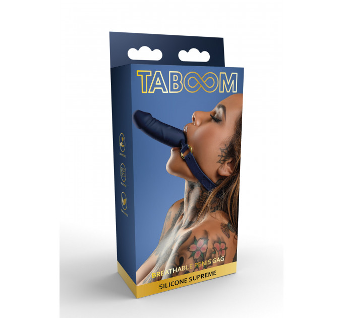 Кляп в виде пениса Taboom Silicone Supreme, синий