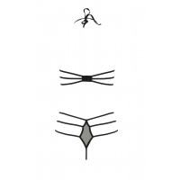 Комплект білизни із стреп-стрічками RITA SET WITH OPEN BRA black S/M - Passion