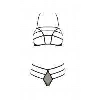 Комплект білизни із стреп-стрічками RITA SET WITH OPEN BRA black S/M - Passion