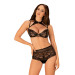 Комплект кружевной Obsessive Elizenes с чокером, черный, L/XL