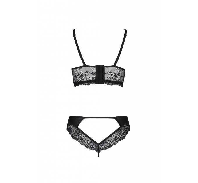 Комплект с ажурными вставками LOONA SET black S/M - Passion
