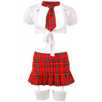Костюм школьницы в клетку Cottelli Collection Schoolgirl Set с глубоким декольте, M