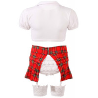 Костюм школьницы в клетку Cottelli Collection Schoolgirl Set с глубоким декольте, M