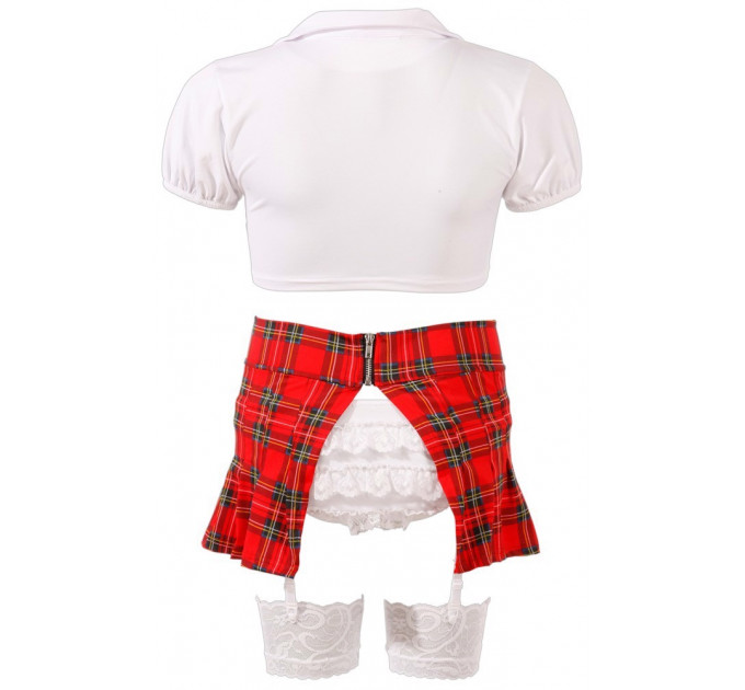 Костюм школьницы в клетку Cottelli Collection Schoolgirl Set с глубоким декольте, M