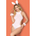 Костюм соблазнительного зайчика S/M Sunspice, белый, 4 предмета