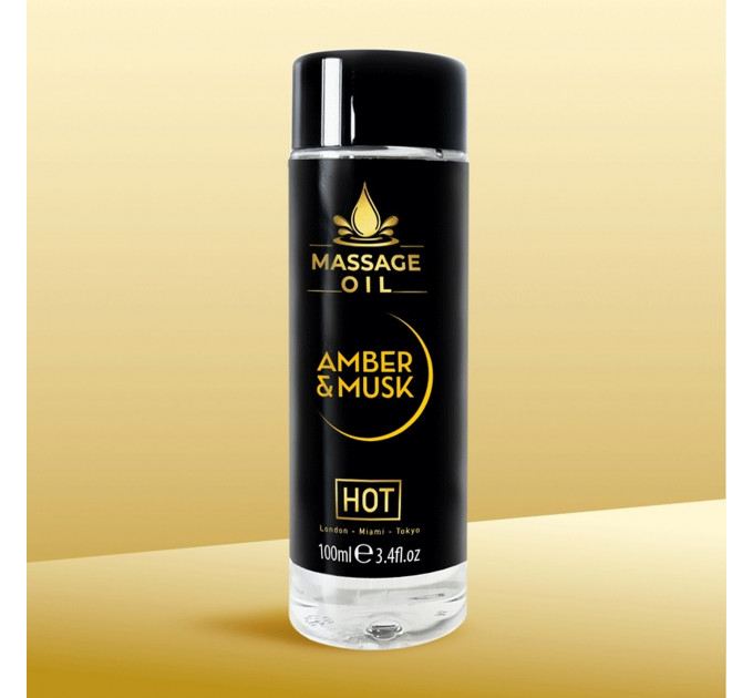 Масажна олія HOT Massage Oil Amber Musk з ароматом бурштинового мускусу, 100 мл