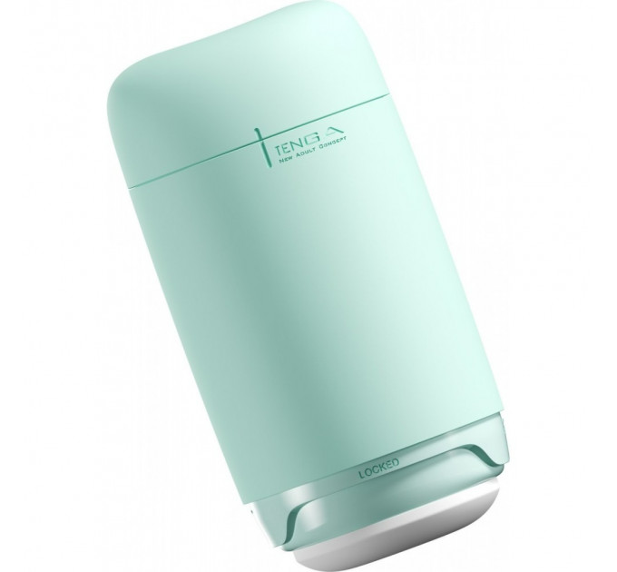 Мастурбатор нереалистичный Tenga Puffy Mint Green, рельефный, мятный, 15 х 4.5 см