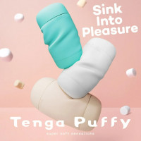 Мастурбатор нереалістичний Tenga Puffy Mint Green, рельєфний, м'ятний, 15 х 4.5 см