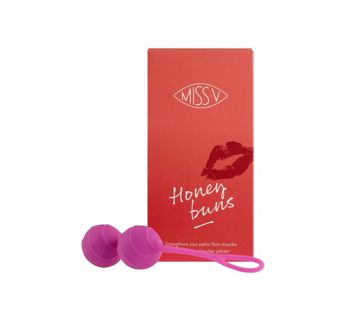 Вагинальные шарики рельефные Honeybuns Pretty Violet Miss V, розовые