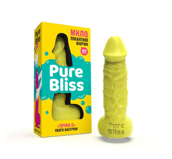 Мило член на присосці Pure Bliss BIG жовте, 18 см