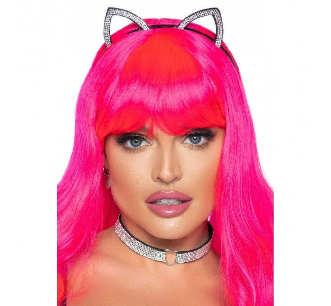 Набор аксессуаров Bling Kitty Leg Avenue со стразами, ушки и чокер