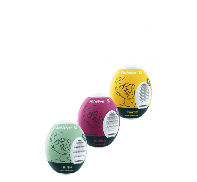 Набор мастурбаторов Satisfyer Masturbator Egg 3er Set Riffle,Bubble,Fierce