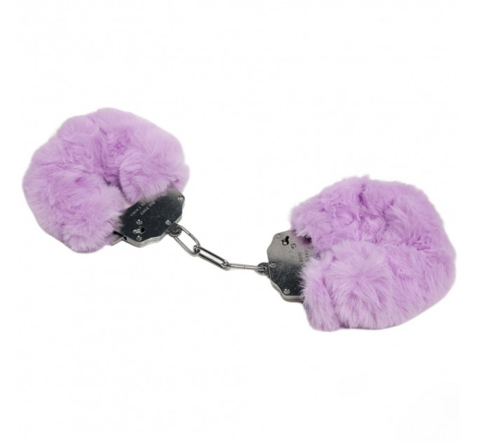 Наручники металл с мехом Plush handcuffs, фиолетовые
