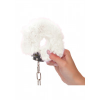 Наручники с мехом, металлические California Exotic Ultra Fluffy Furry Cuffs, белый