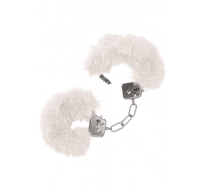 Наручники с мехом, металлические California Exotic Ultra Fluffy Furry Cuffs, белый