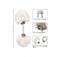 Наручники с мехом, металлические California Exotic Ultra Fluffy Furry Cuffs, белый
