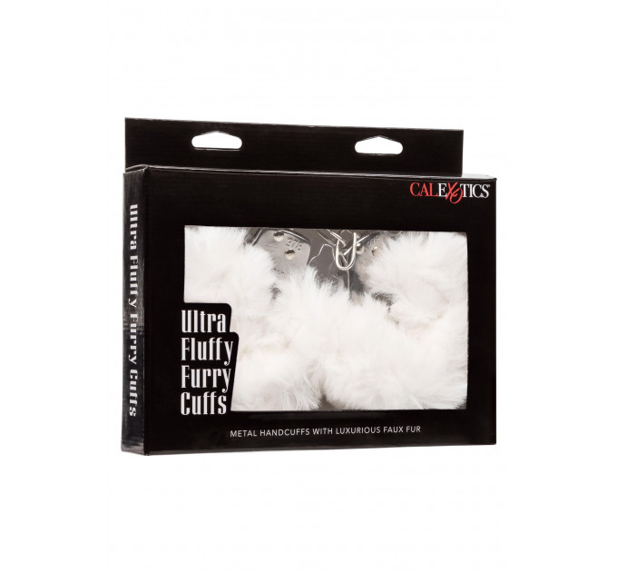 Наручники с мехом, металлические California Exotic Ultra Fluffy Furry Cuffs, белый