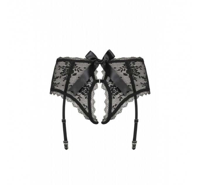 Пояс для чулок черный Obsessive Behindy garter belt black L/XL