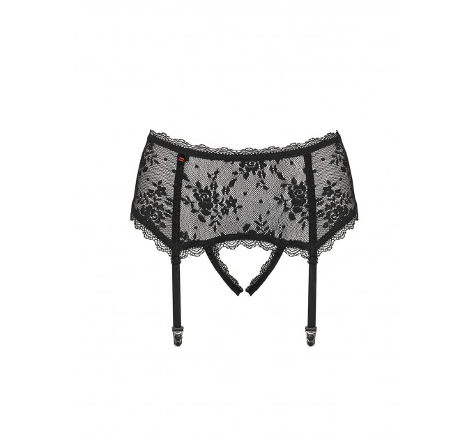 Пояс для чулок черный Obsessive Behindy garter belt black L/XL