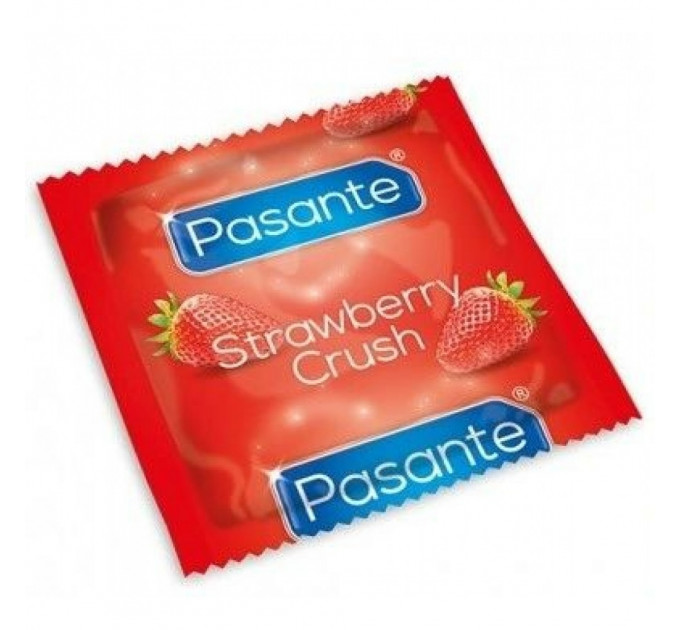 Презервативи оральні з полуничним смаком Pasante Strawberry Flavour Condome 53 мм (ціна за 6 шт.)