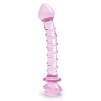 Спиральный фаллоимитатор для точки G из стекла Dream Toys Glaze Glass в форме бутона розы