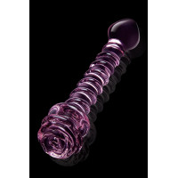 Спиральный фаллоимитатор для точки G из стекла Dream Toys Glaze Glass в форме бутона розы