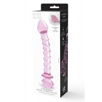 Спиральный фаллоимитатор для точки G из стекла Dream Toys Glaze Glass в форме бутона розы