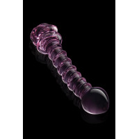 Спиральный фаллоимитатор для точки G из стекла Dream Toys Glaze Glass в форме бутона розы