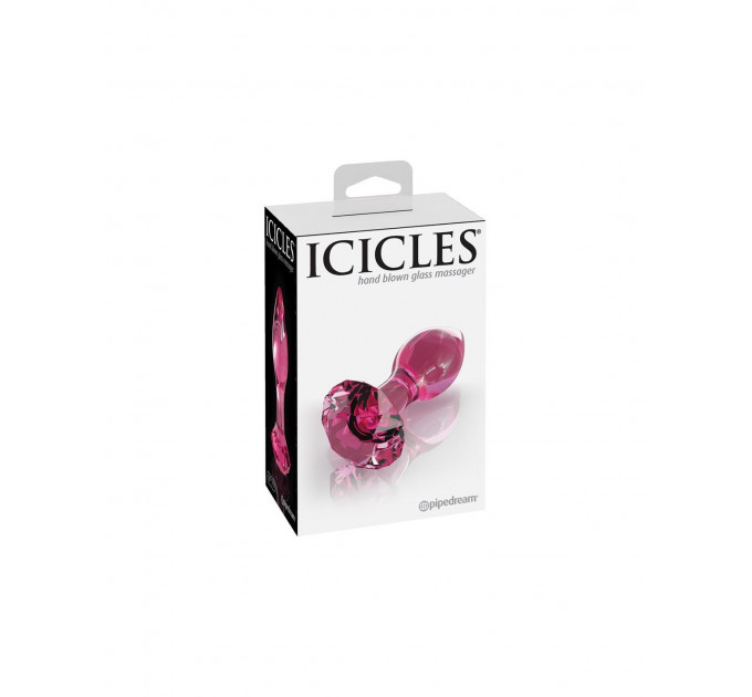 Стеклянная анальная пробка Роза Icicles No 79 Butt Plug
