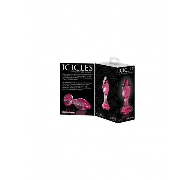 Стеклянная анальная пробка Роза Icicles No 79 Butt Plug