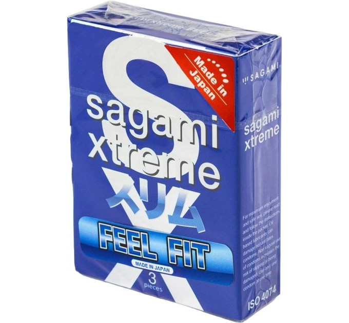 Супертонкие латексные презервативы Sagami Xtreme Feel Fit (цена за упаковку 3 шт.)