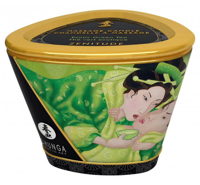 Свеча для массажа Shunga Massage Candle Exotic Green Tea с ароматом зеленого чая, 170 мл