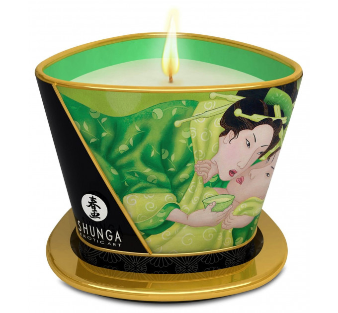 Свеча для массажа Shunga Massage Candle Exotic Green Tea с ароматом зеленого чая, 170 мл