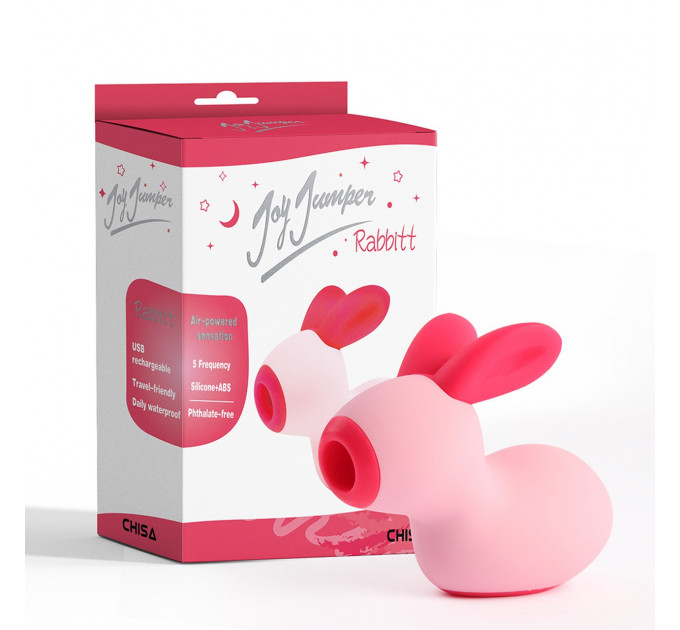 Вакуумный стимулятор клитора Chisa Joy Jumper Rabbit в виде кролика, розовый
