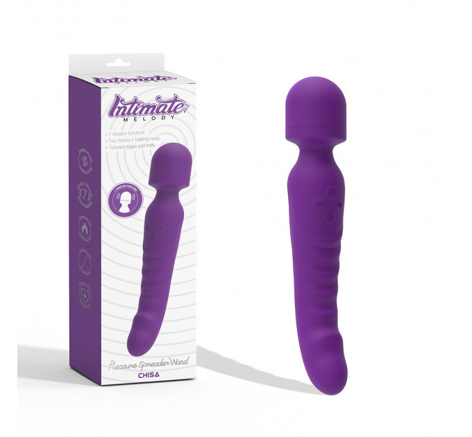 Двухсторонний вибратор микрофон Chisa Intimate Melody Pleasure Spreader Wand с подогревом,фиолетовый