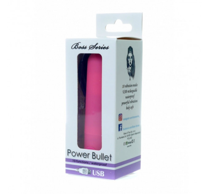 Вибропуля Power Bullet USB Pink