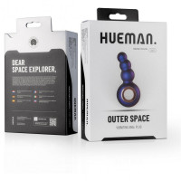 Анальна пробка з вібрацією Outer Space Hueman у вигляді ялинки з кільцем-тримачем