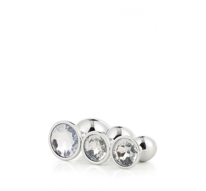 Набор анальных пробок Dream Toys GLEAMING LOVE SILVER PLUG SET