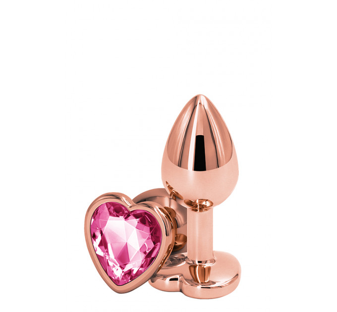 Анальна пробка REAR ASSETS ROSE GOLD HEART PINK, s